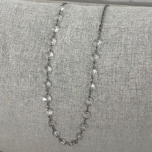 Silver necklace with clear gems